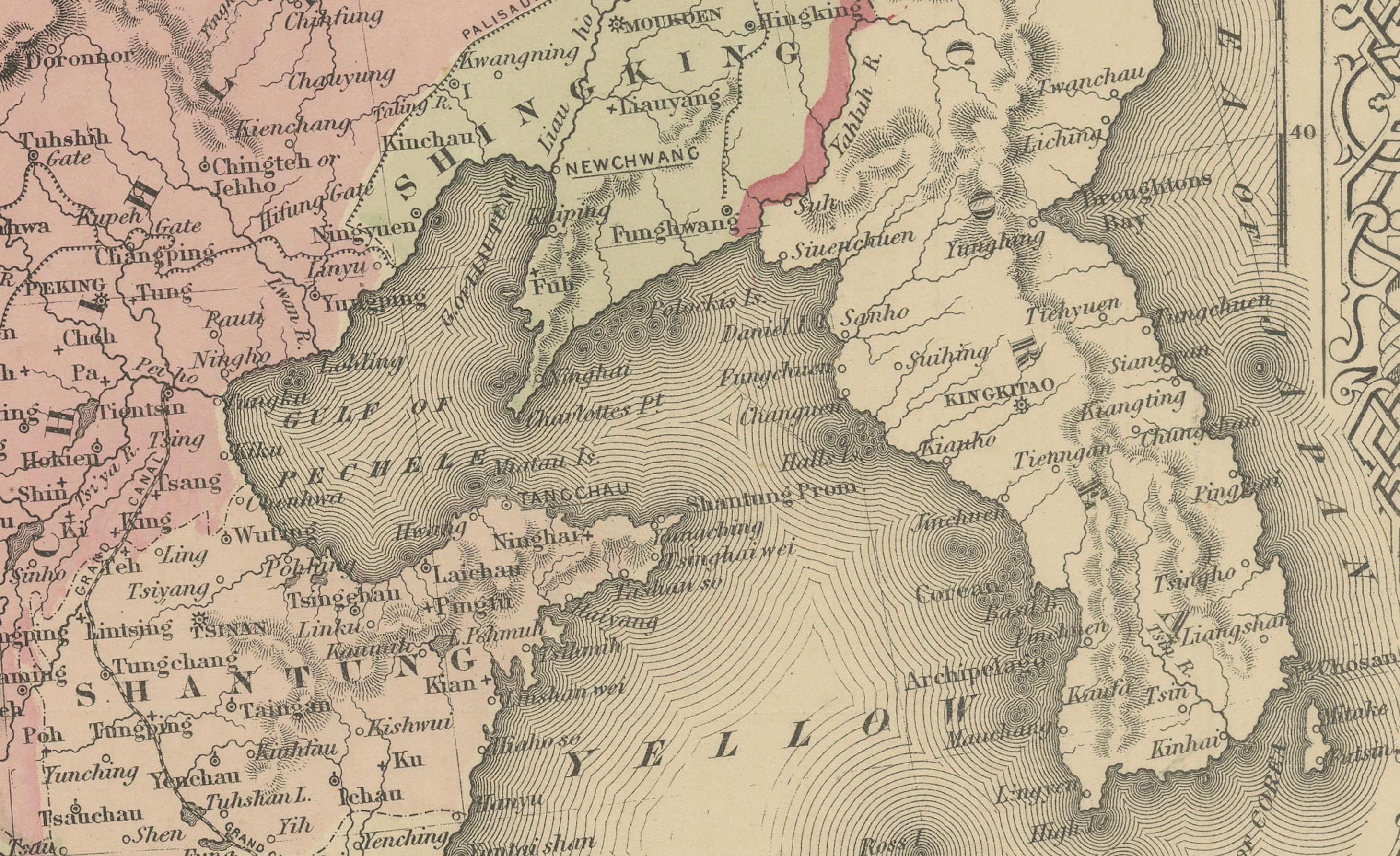 Mapa de China de Johnson con recuadro de Cantón, EE.UU. Publicado c.1864 - Coloreado a mano

Se trata de un mapa finamente grabado y coloreado a mano titulado La China de Johnson, publicado por Johnson y Ward en Nueva York hacia 1864. Muestra en