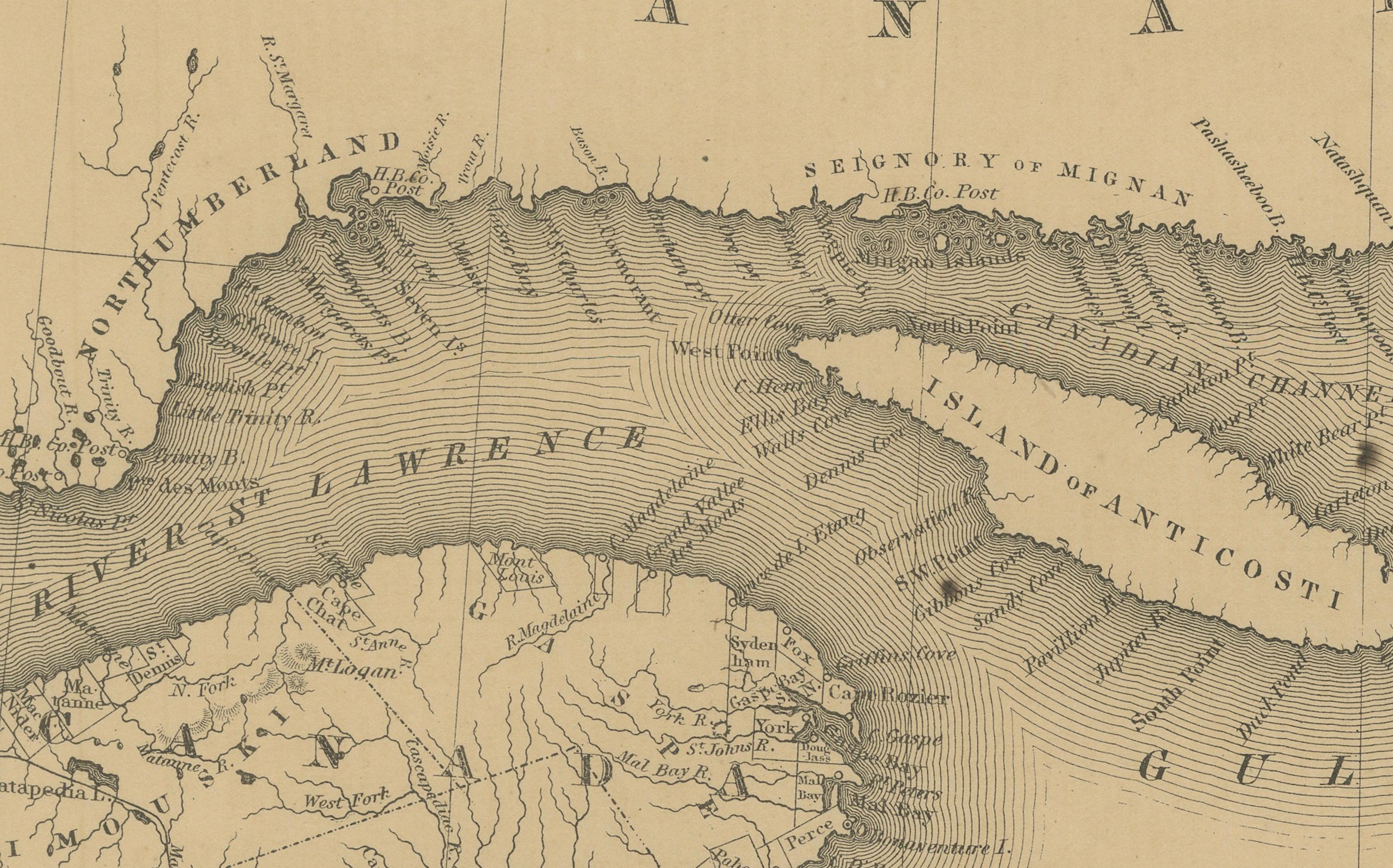 Carte de Johnson du Nouveau-Brunswick, de la Nouvelle-Écosse et de Terre-Neuve, A.I.C. C.I.C.

Il s'agit d'une carte finement gravée et colorée à la main intitulée Johnson's New Brunswick, Nova Scotia, Newfoundland, and Prince Edward I., publiée par