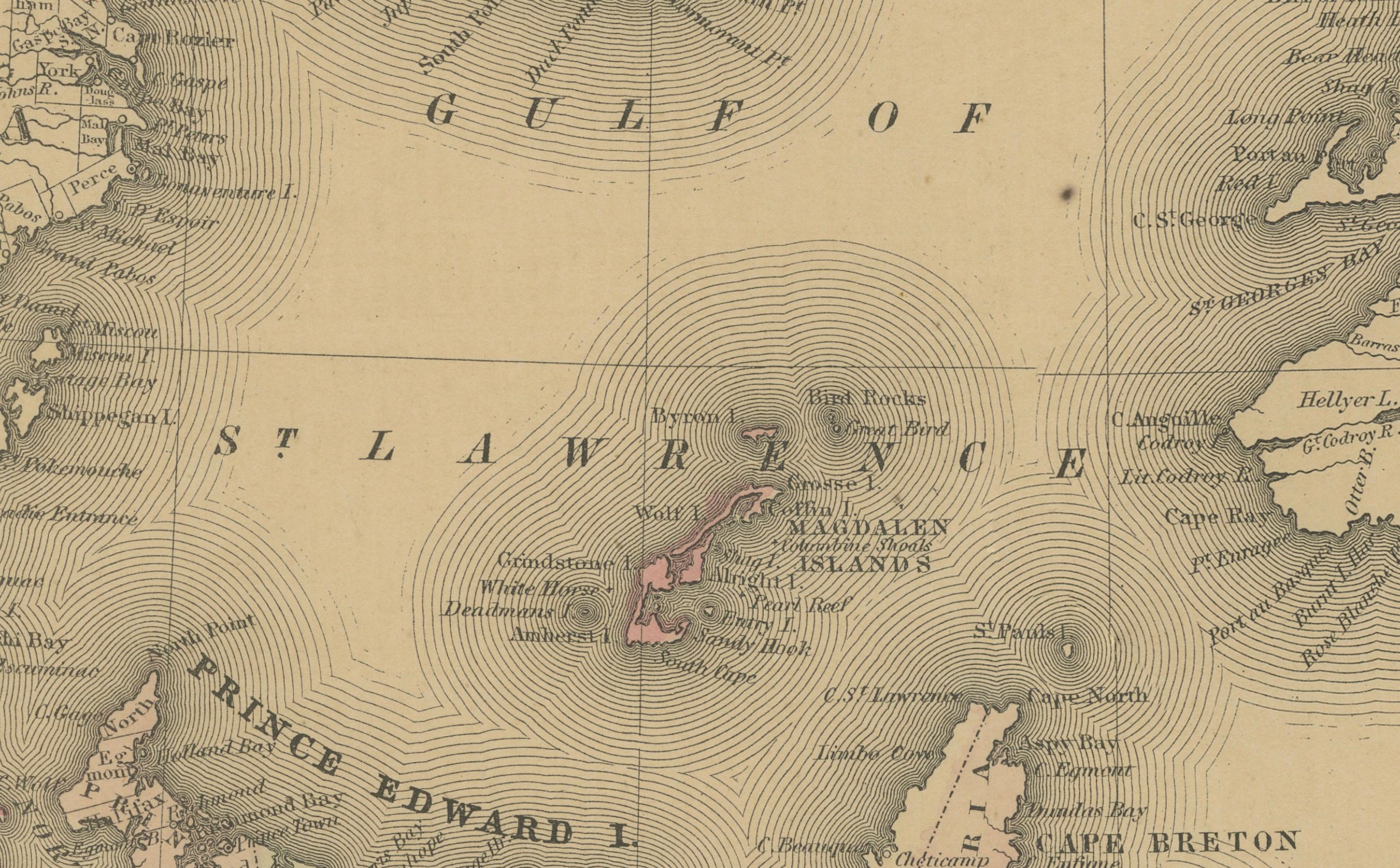 Carte de Johnson du Nouveau-Brunswick, de la Nouvelle-Écosse et de Terre-Neuve, A.I.C. C.I.C. en vente 3