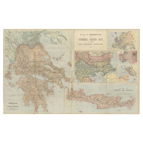 Johnston Map of Greece & Crete 1897 – The Eastern Question Antique Map