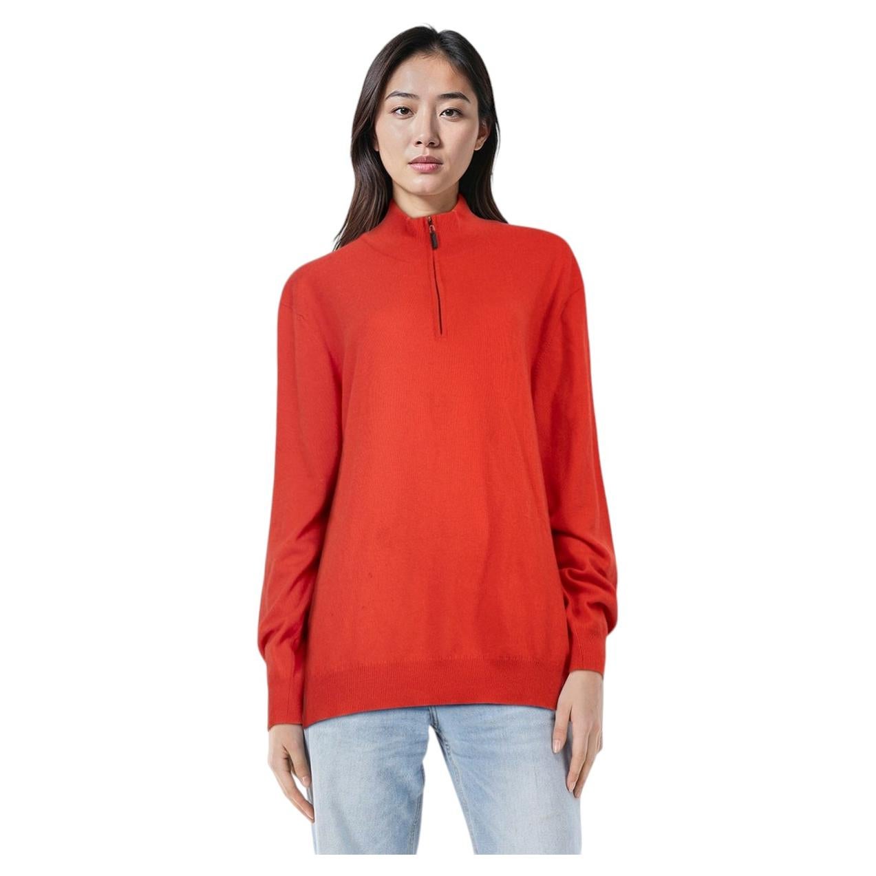 Johnston of Elgin Orange Cashmere Knit Sweater Size XXL