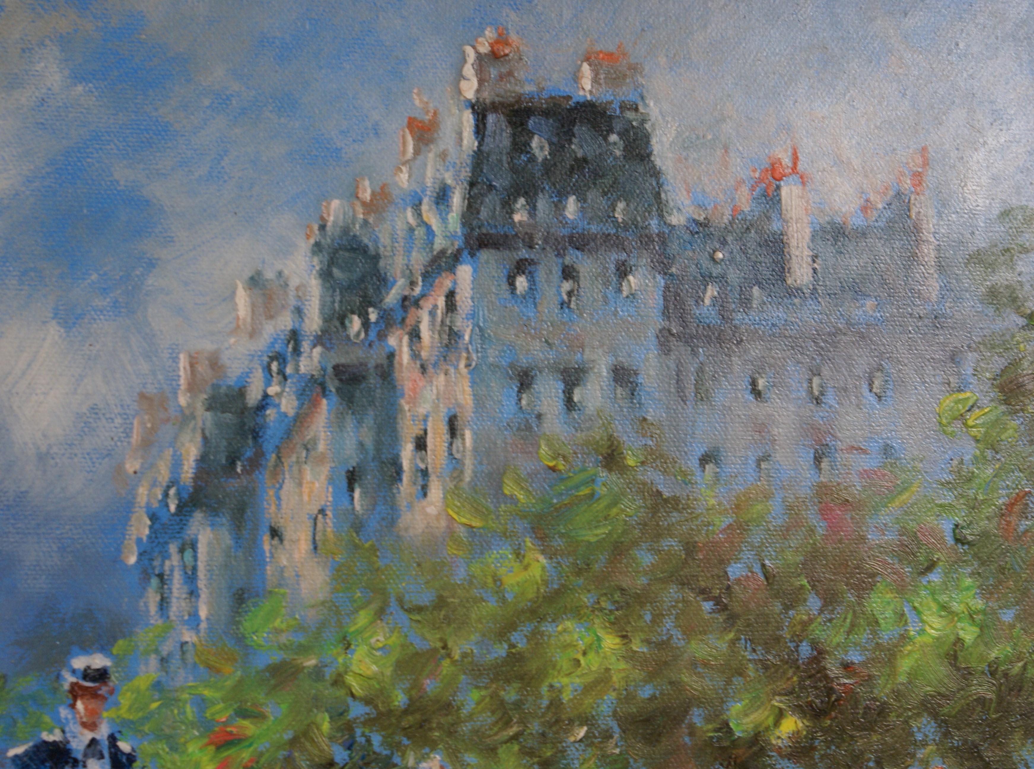 {Parisian Boulevard} - Impressionist Painting by Johny Gaston