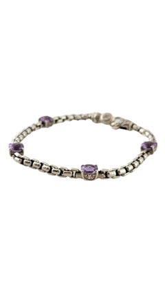 Johny Hardy JAi Sterling Silver Amethyst Checkerboard Bracelet #17473