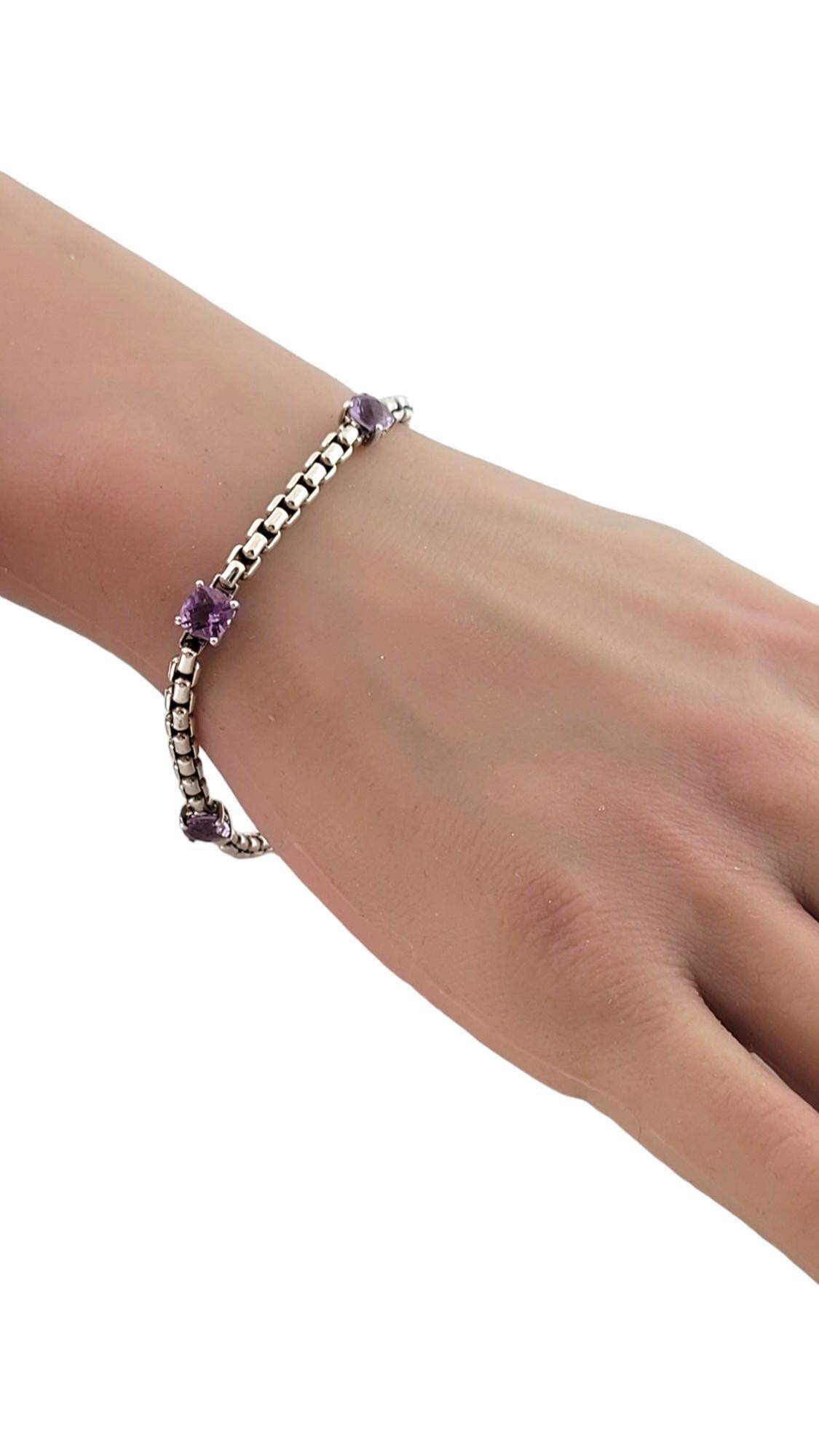 Johny Hardy JAi Sterling Silver Amethyst Checkerboard Bracelet #17473 2