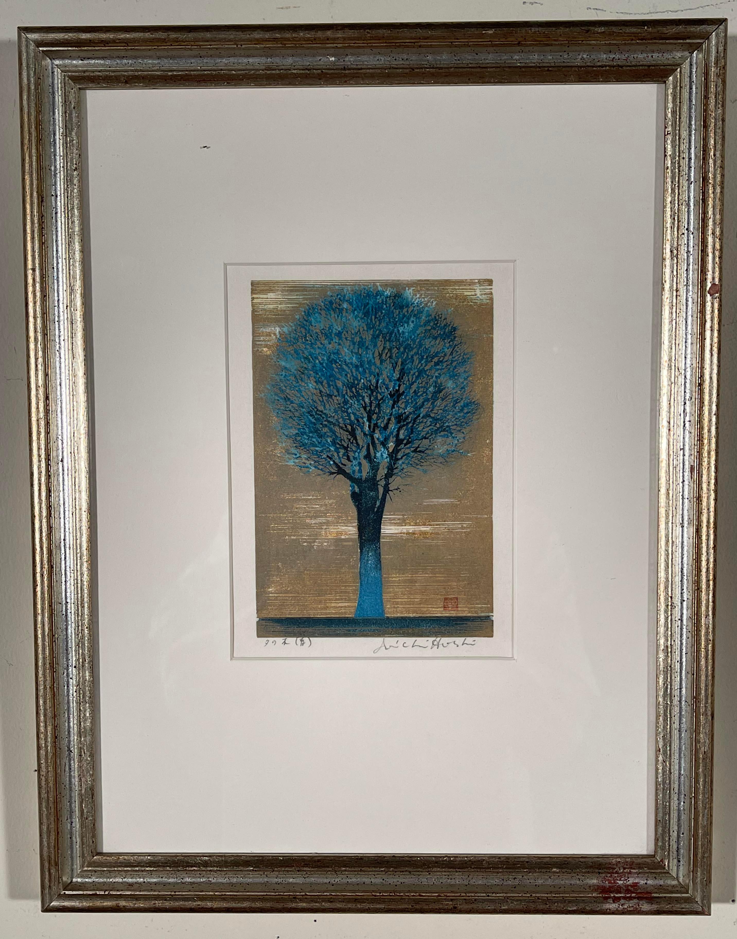 TREE IN EVENING - BLUE - Print by Joichi Hoshi