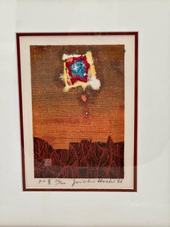 Joichi Hoshi "Roter Stern" Abstrakter Holzschnitt