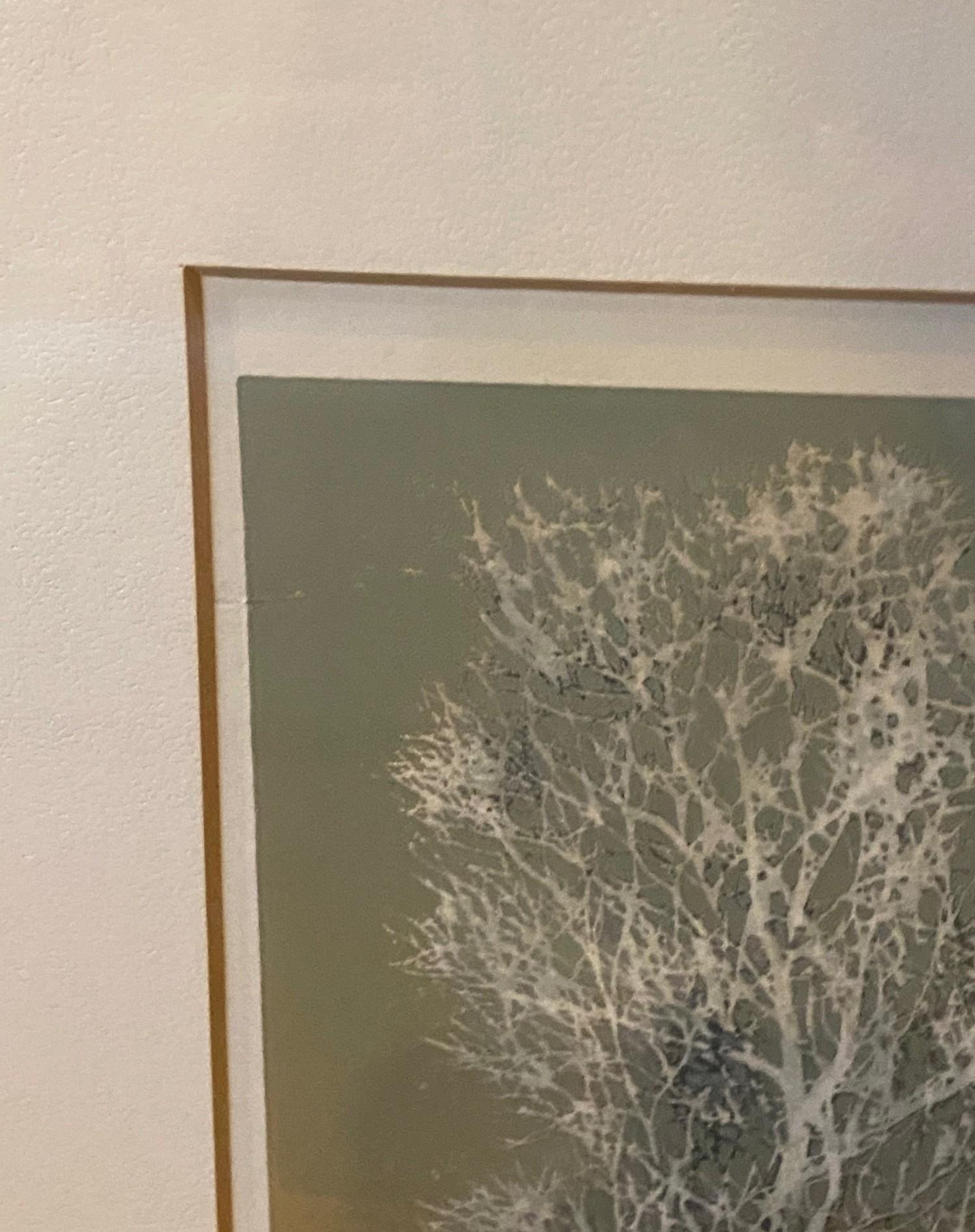 Joichi Hoshi, japonais, gravure sur bois japonaise - Arbustes d'arbres en hiver, 1976 en vente 5