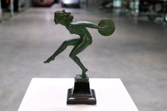Joie French Art Deco Discus Dancer by Garcia for Max Le Verrier, France, 1940s