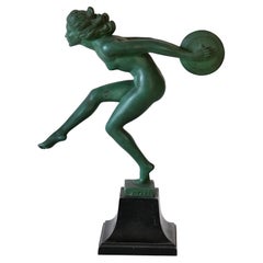 Joie Dynamic French Art Deco Dancer Sculpture by Garcia for Max Le Verrier
