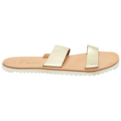 Joie Gold Leather Slide Sandals
