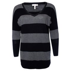 Joie, Grau und Schwarz gestreifter Pullover