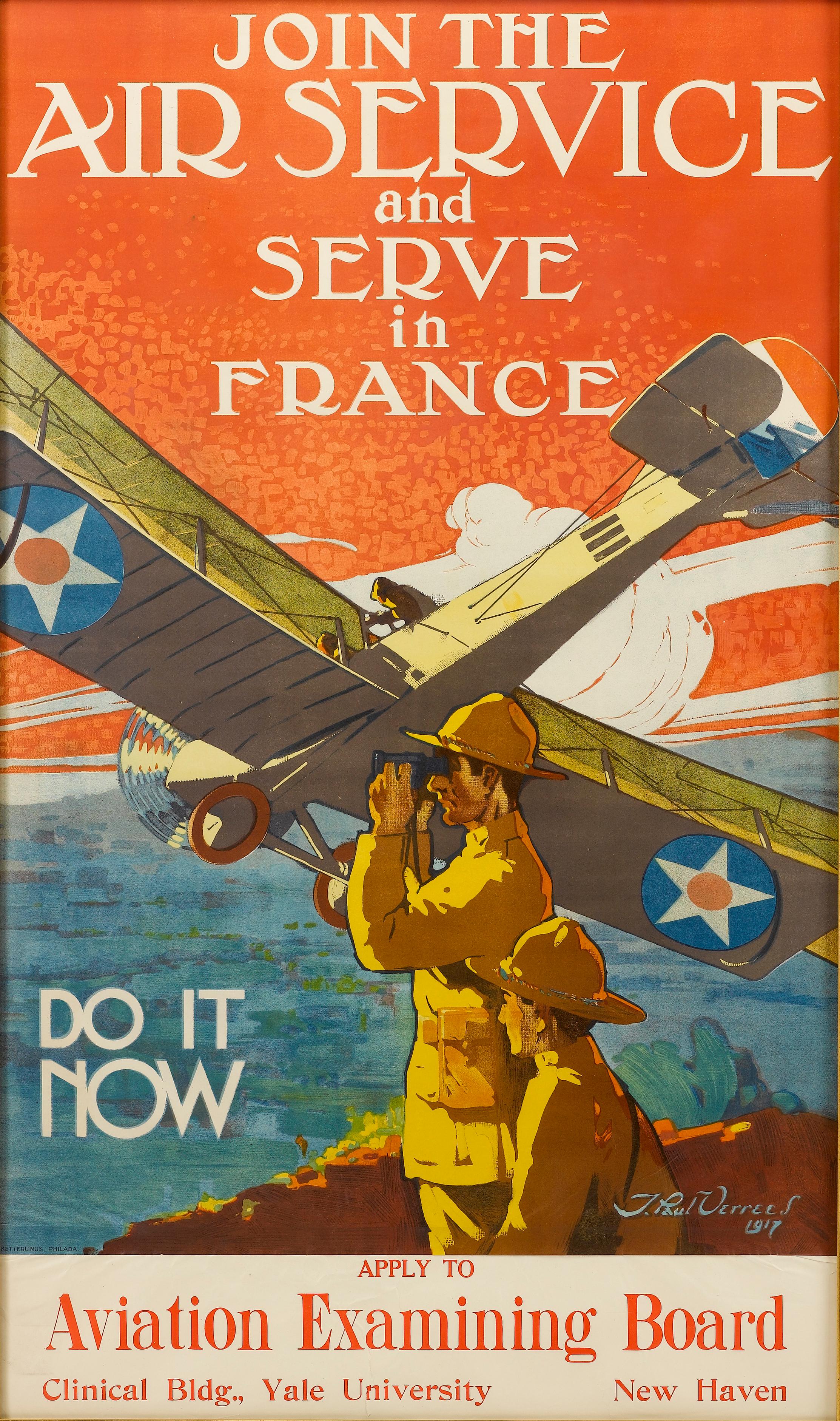 1917 WWI 'Join The Air Service!' Recruitment Poster – 24x36 Vintage Reproduction