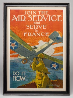 Affiche vintage de la Première Guerre mondiale « Join the Air Service » de J. Paul Verrees, 1917