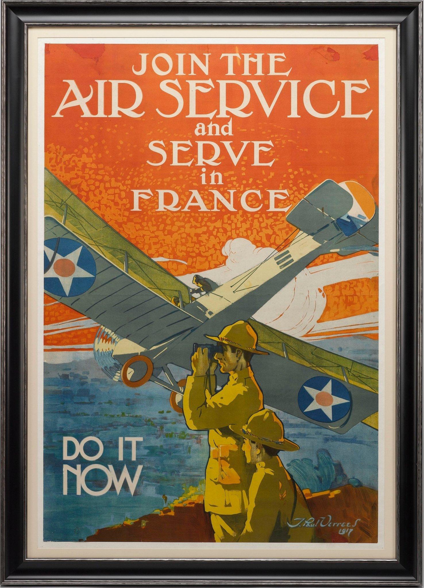 „Join the Air Service“ Vintage-Poster aus dem Ersten Weltkrieg von J. Paul Verrees, 1917 im Angebot 1