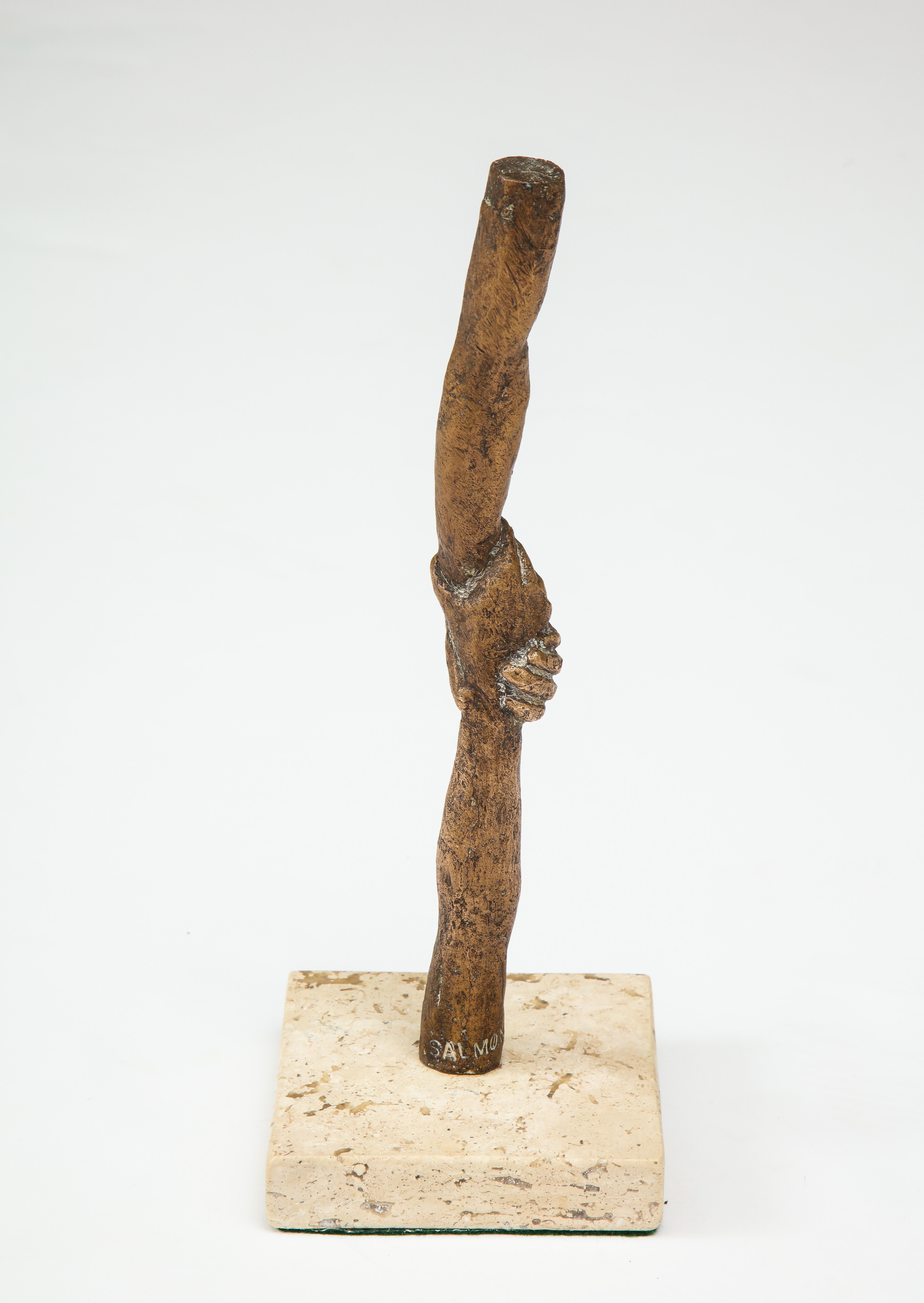 'Joined Hands' Bronze Sculpture by Victor Salmones In Excellent Condition In New York, NY