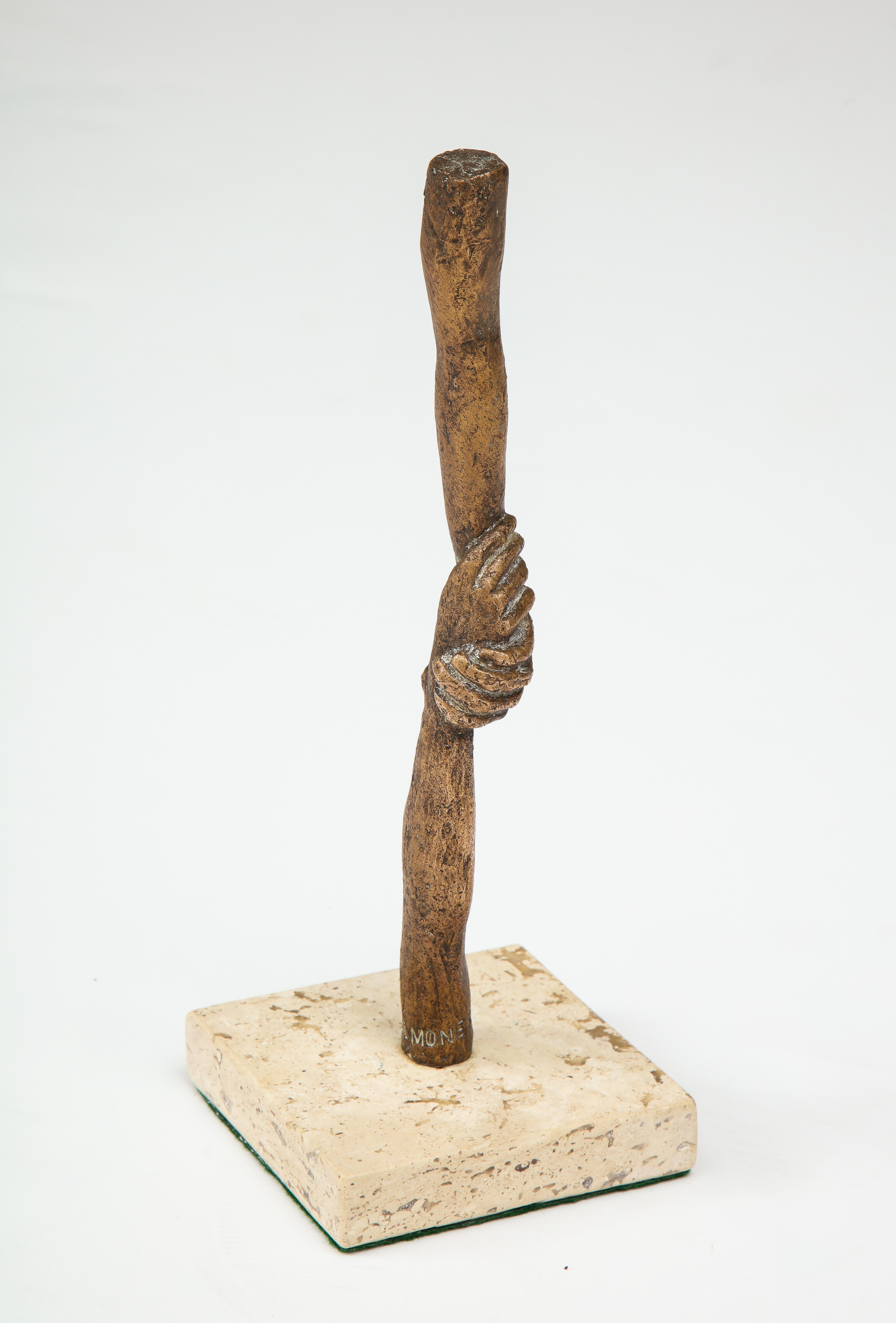 Mid-20th Century 'Joined Hands' Bronze Sculpture by Victor Salmones