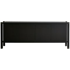 Joinery Credenza by Billy Cotton in Blackened Oak and Blackened Brass