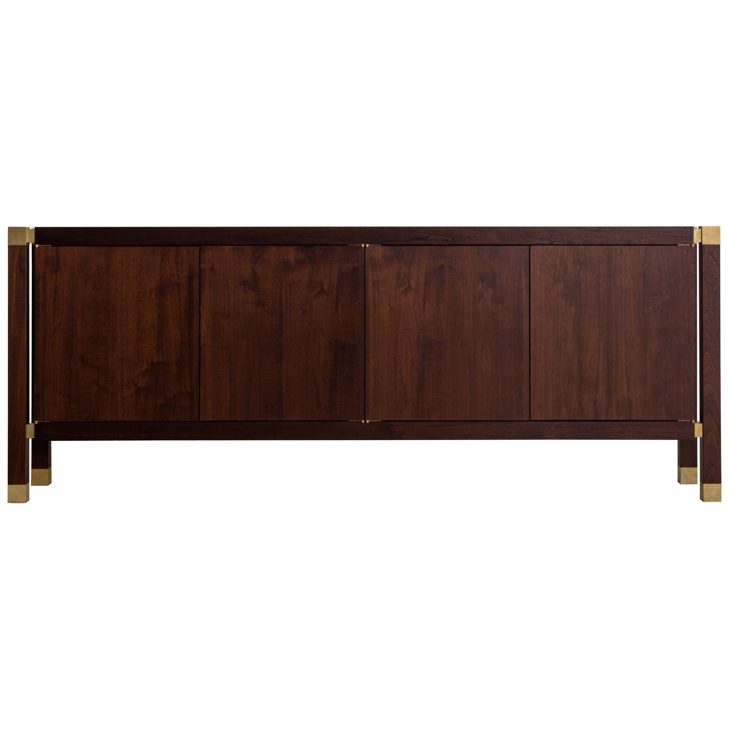 Joinery Credenza by Billy Cotton in Walnut and Brushed Brass im Angebot