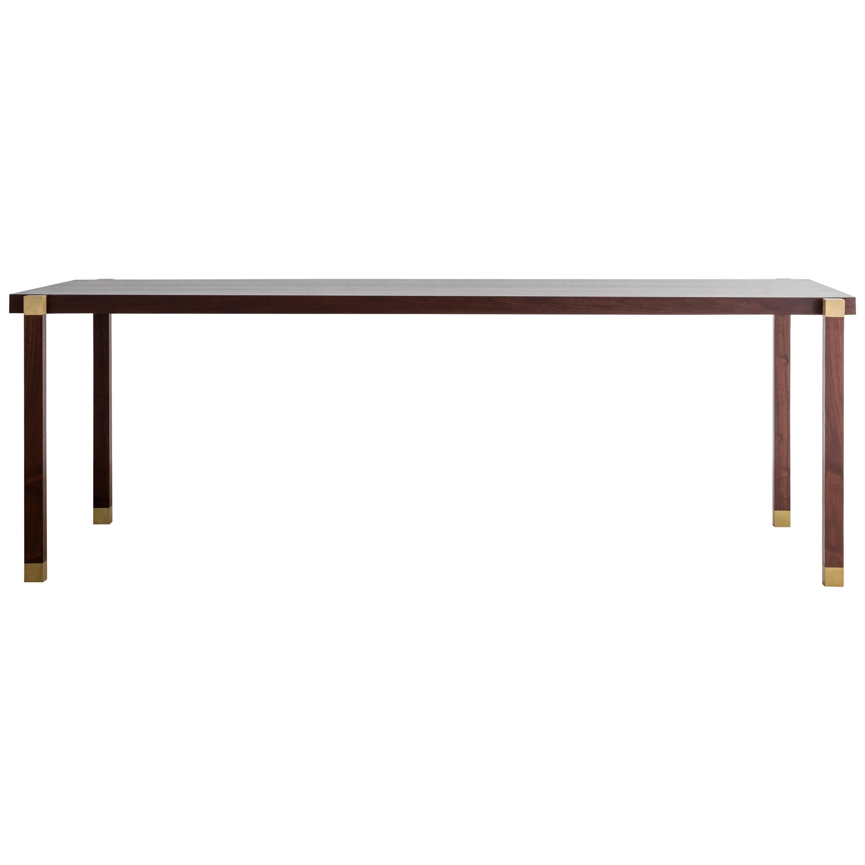 Joinery Dining Table by Billy Cotton in Walnut and Brushed Brass For Sale