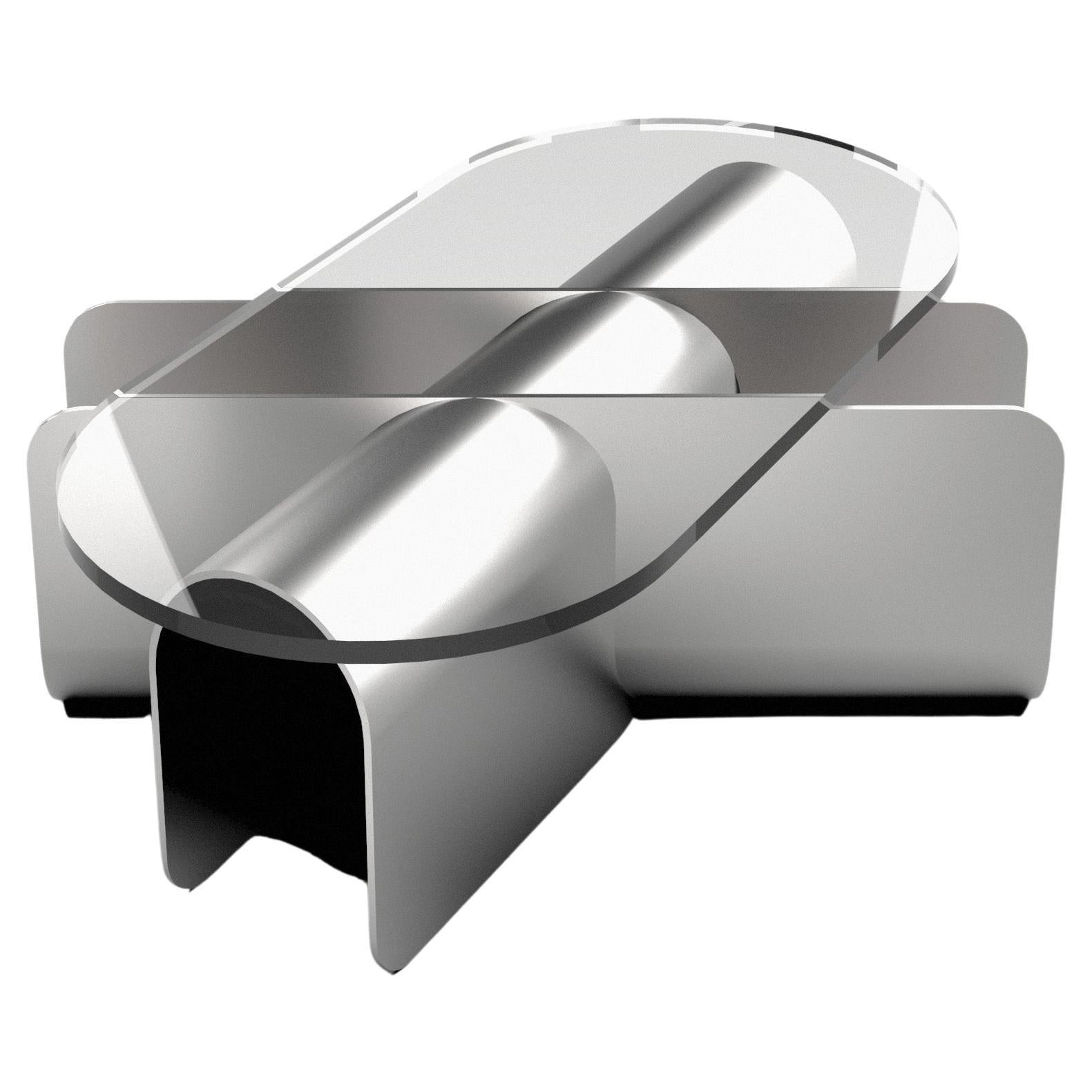 Joint Coffee Table from Cadenza, Polished Aluminum, Made to order