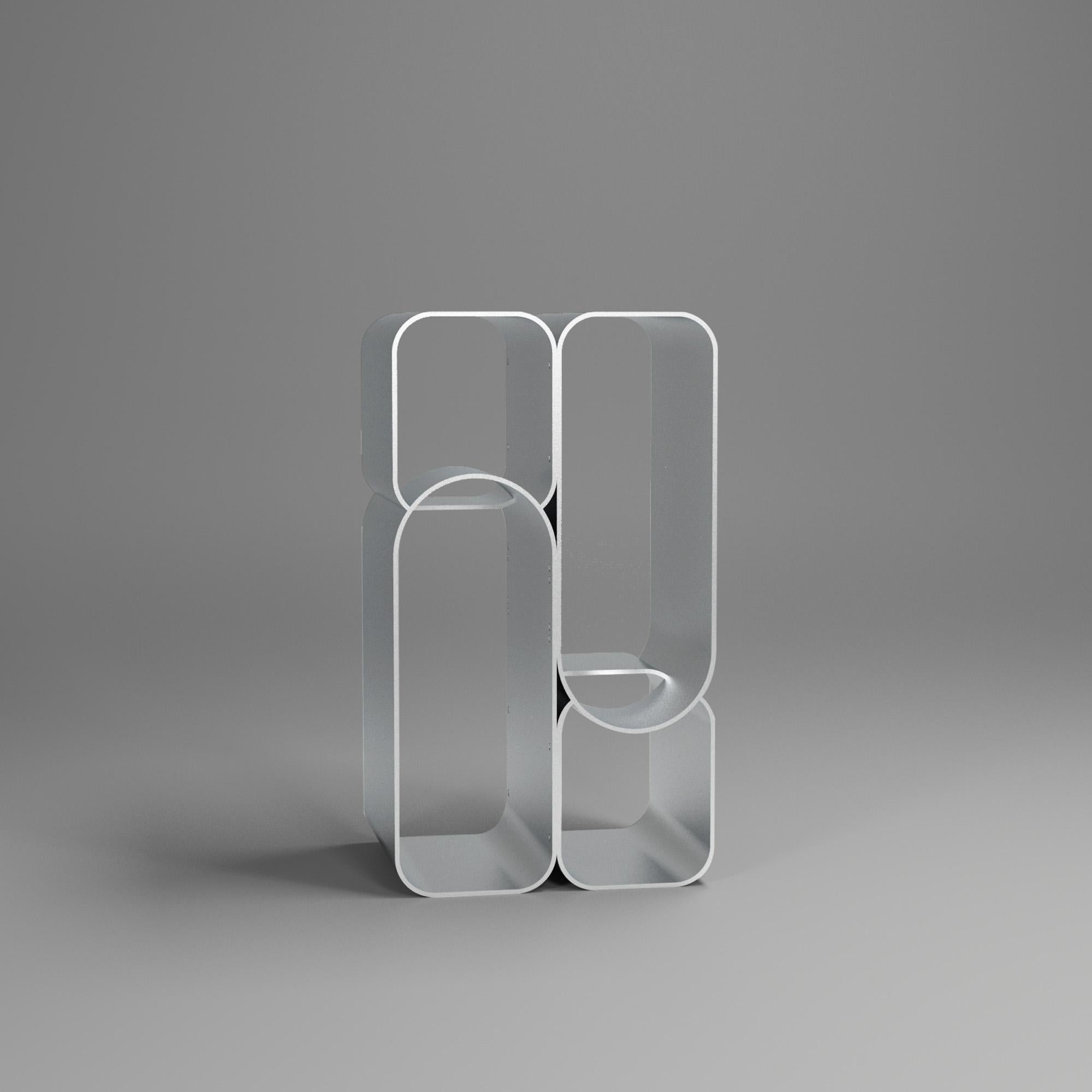 Gelenk, Konsole, pulverbeschichtetes Silber, von Kai Ming Yang, auf Bestellung gefertigt (amerikanisch) im Angebot