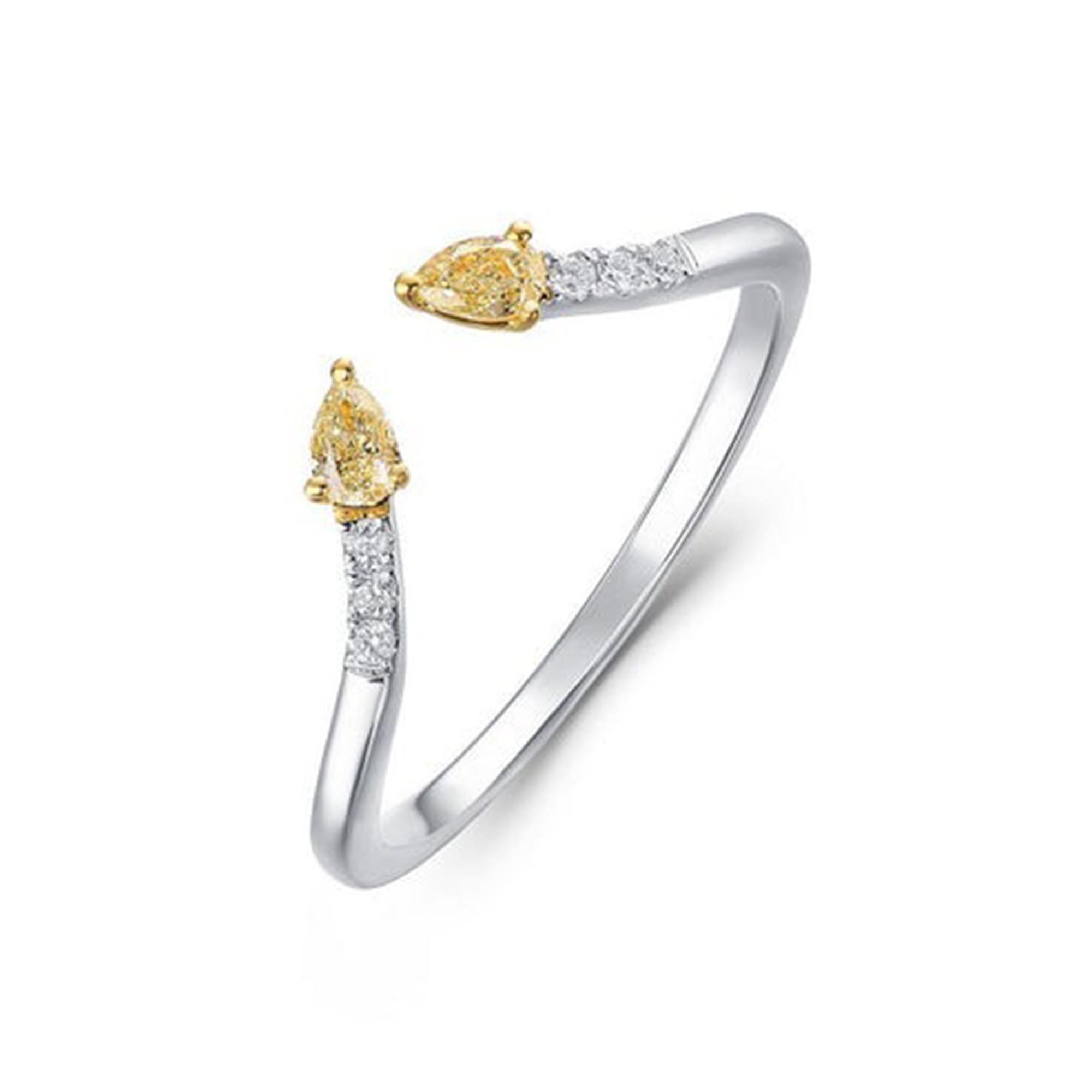En vente :  Bague ouverte en or jaune 14K (ou 18k sur demande) avec diamant joint 4