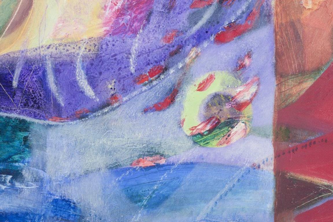XXI secolo e contemporaneo Jojic Zdravko, artista bosniaco quotato in borsa. Olio su pannello. Composizione astratta. in vendita