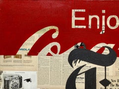 "Disfruta de la Buena Vida" Pintura Pop Art Collage Mixto sobre Lienzo