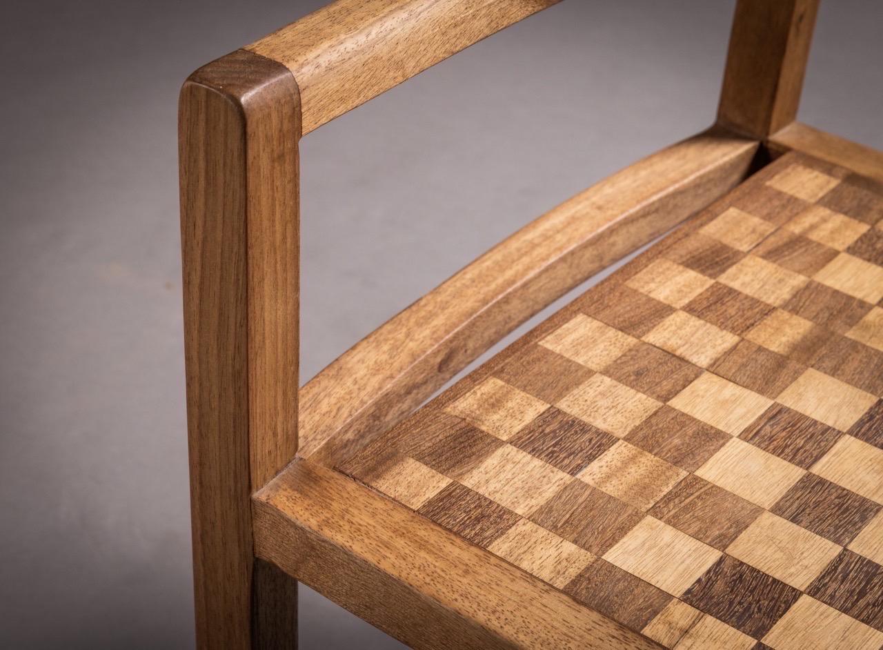 Modern The Jojo stool. Brazilian Solid Wood and Marquetry Design by Amilcar Oliveira For Sale