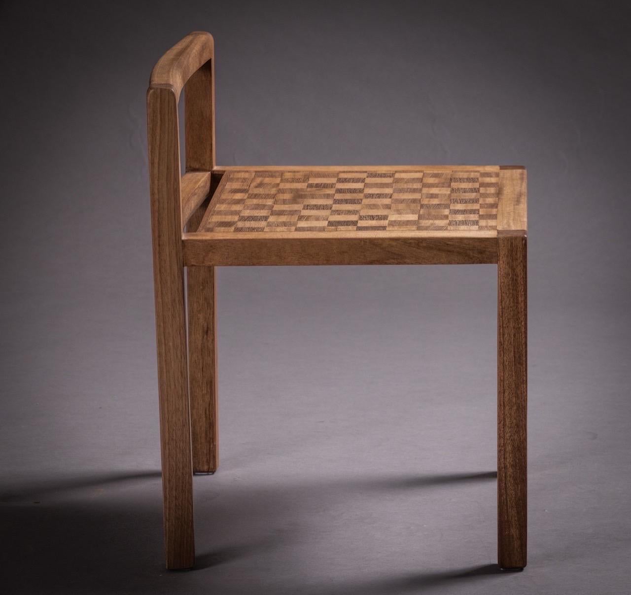 Hand-Crafted The Jojo stool. Brazilian Solid Wood and Marquetry Design by Amilcar Oliveira For Sale