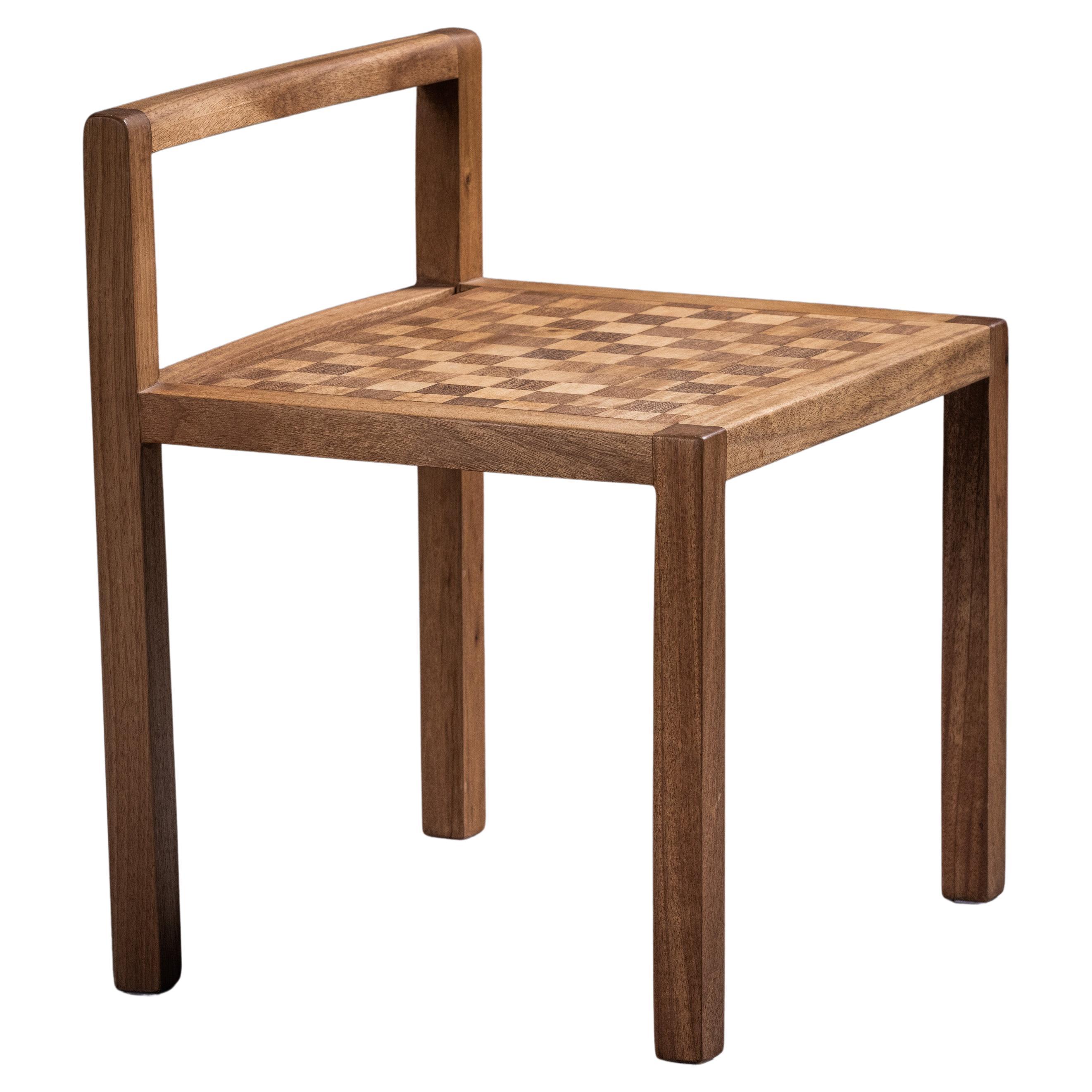 The Jojo stool. Brazilian Solid Wood and Marquetry Design by Amilcar Oliveira For Sale