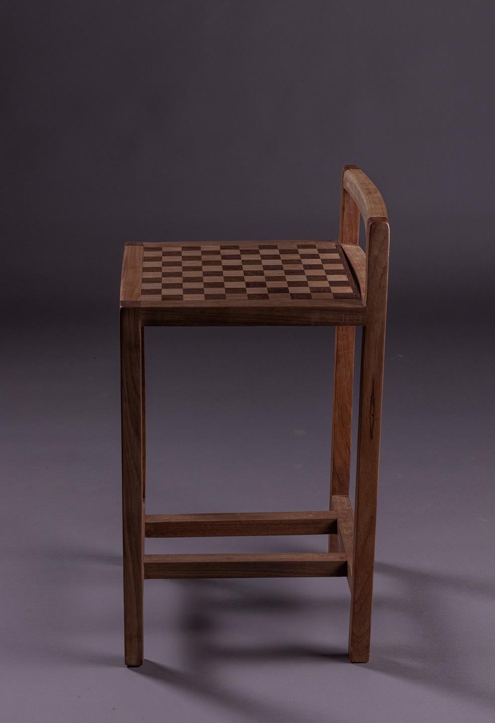 Modern The Jojo stool. Brazilian Solid Wood and Marquetry Design by Amilcar Oliveira For Sale