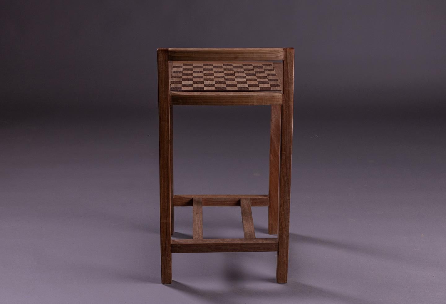 The Jojo stool. Brazilian Solid Wood and Marquetry Design by Amilcar Oliveira In New Condition For Sale In São Paulo, SP