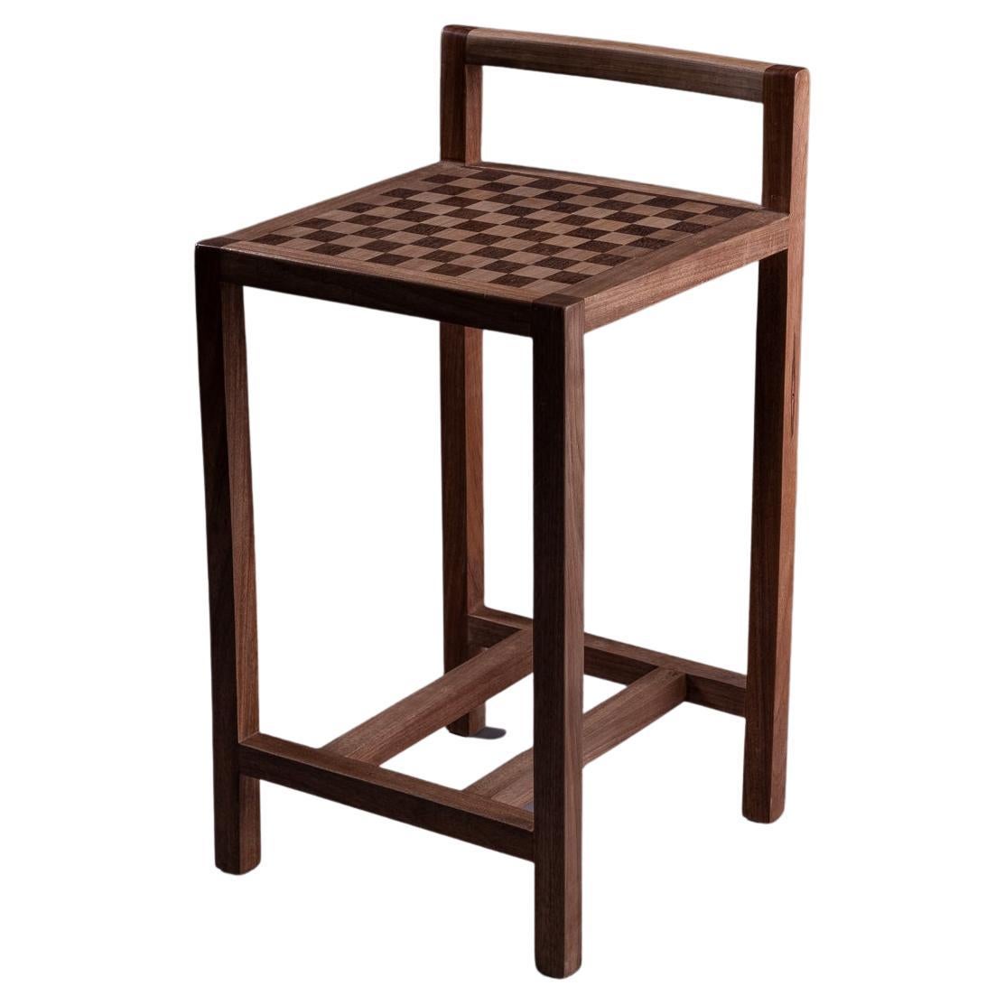 The Jojo stool. Brazilian Solid Wood and Marquetry Design by Amilcar Oliveira