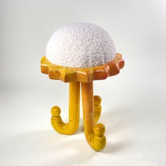JoJoJo wood sculpted stool, one of a kind "Sunset finish" by artist Alix Coco