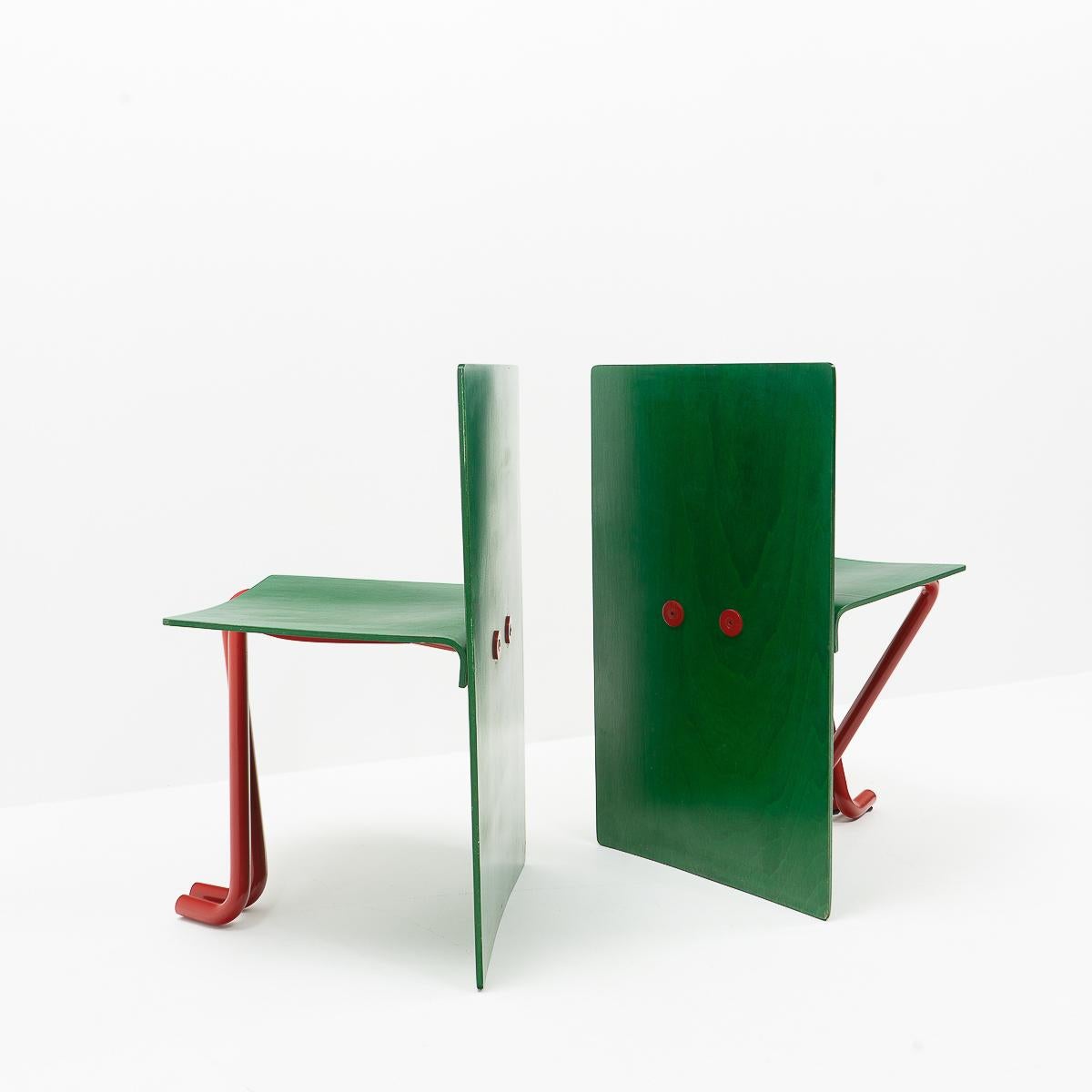 Mid-Century Modern Joke Chairs by Walter Gerth for Strässle, 1980s Switzerland