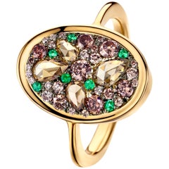 Joke Quick 0, 98 ct. Chocolate Pink Diamond 
Emerald Pave Ring