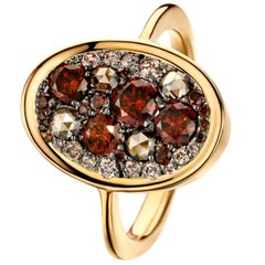 Joke Quick 1.38 Carat Cherry Red and Chocolate Pink Pave Ring