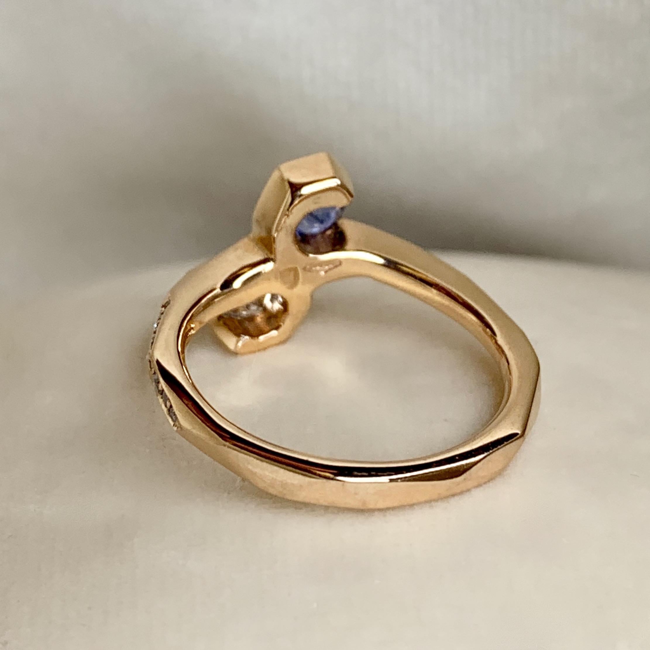 Joke Quick 18K Rose Gold Sapphire and Diamond Toi et Moi ring 1