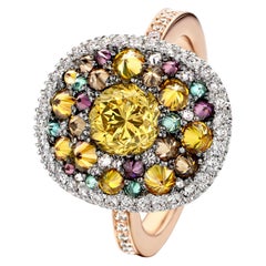 Joke Quick 18K Rose & White gold 2, 4 Carat Pave Diamond Cocktail Ring