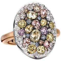 Joke Quick 18K Rose 
White Gold 2, 445 Carat Fancy Diamond Pave Cocktail ring