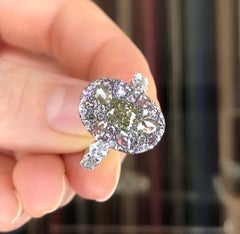 Joke Quick 18K White Gold 3, 43 Ct. Fancy Pink & Green Diamond Pave Cocktail Ring