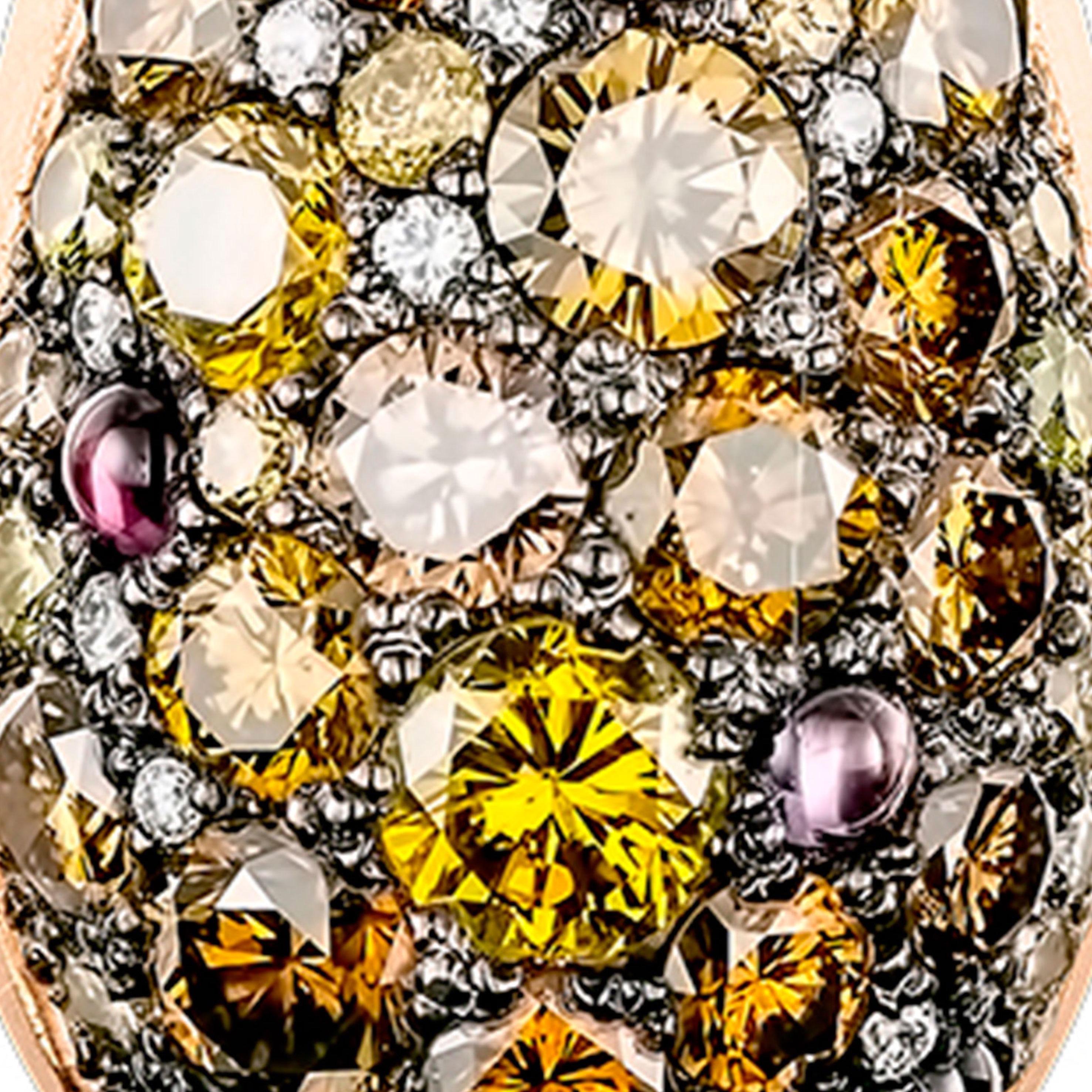Joke Quick 2, 61 Carat Cognac, Yellow Diamond and Sapphire pendant. In New Condition In Antwerp, BE
