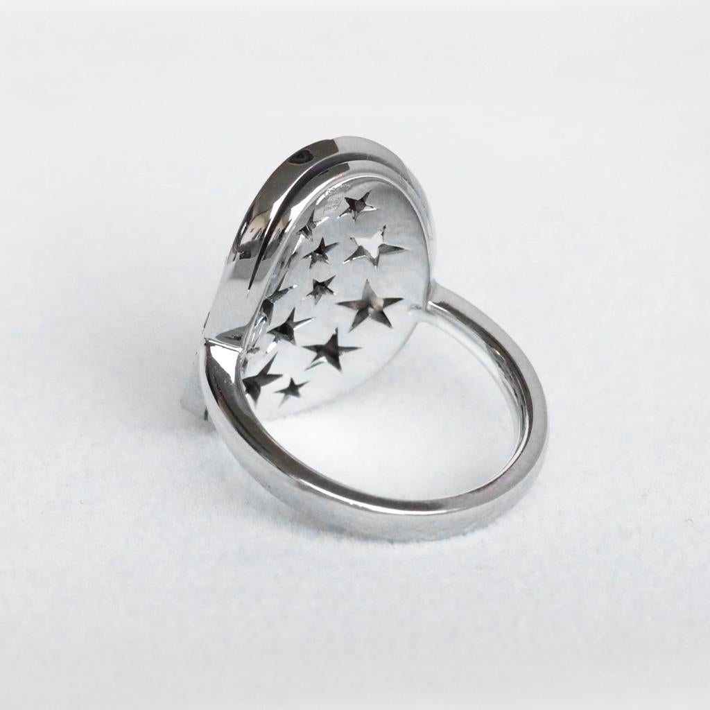 Art Nouveau Joke Quick 3 Carat White Brilliant- and Rose-Cut Diamond White Gold Pave Ring
