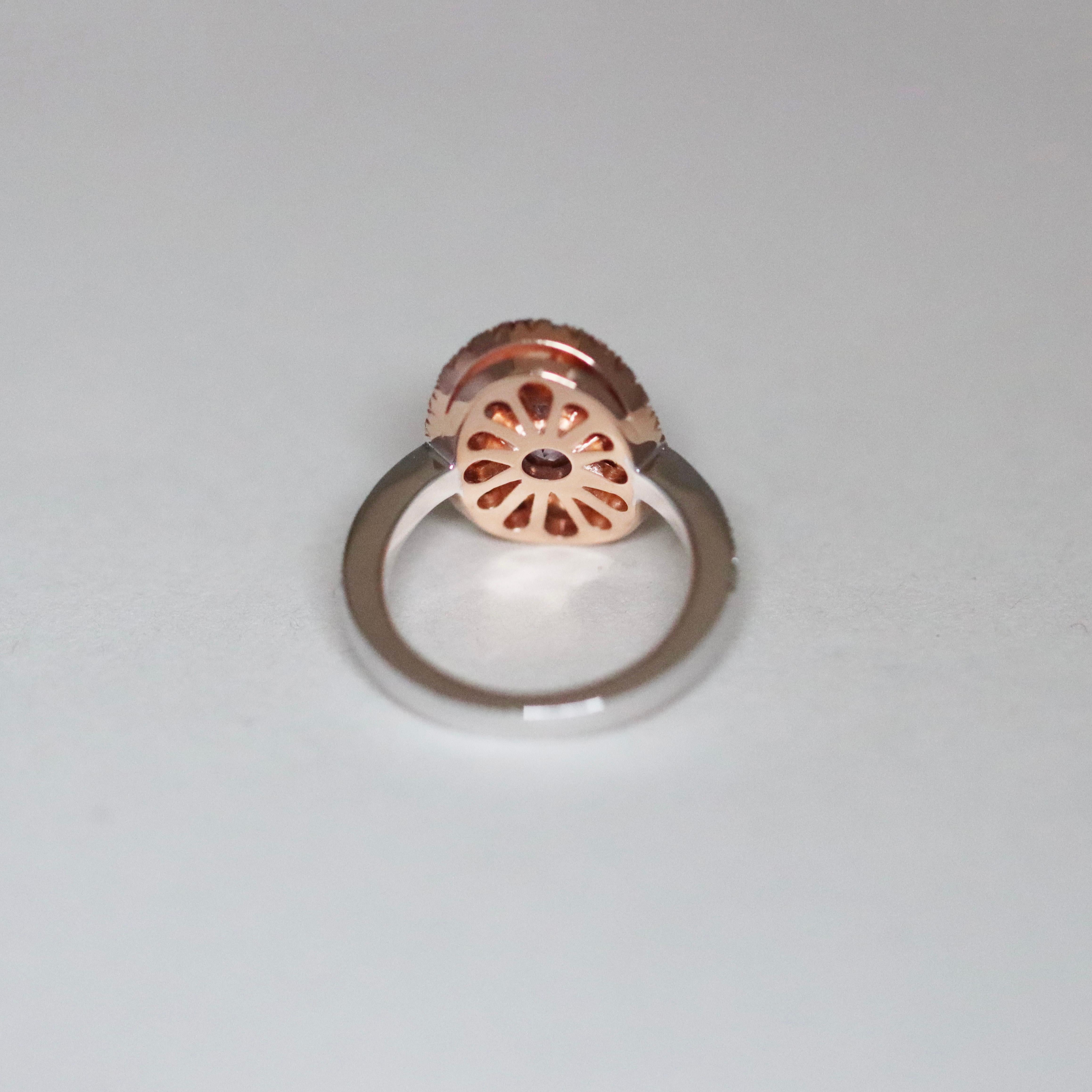 Donna Joke Quick Spinello birmano Padparadscha  Anello con zaffiro Pink Diamond in vendita
