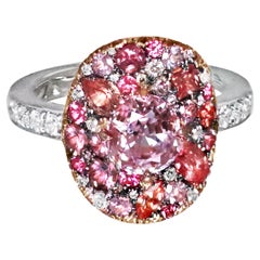 Joke Quick Birmanischer Spinell Padparadscha Saphir Pink Diamond Ring