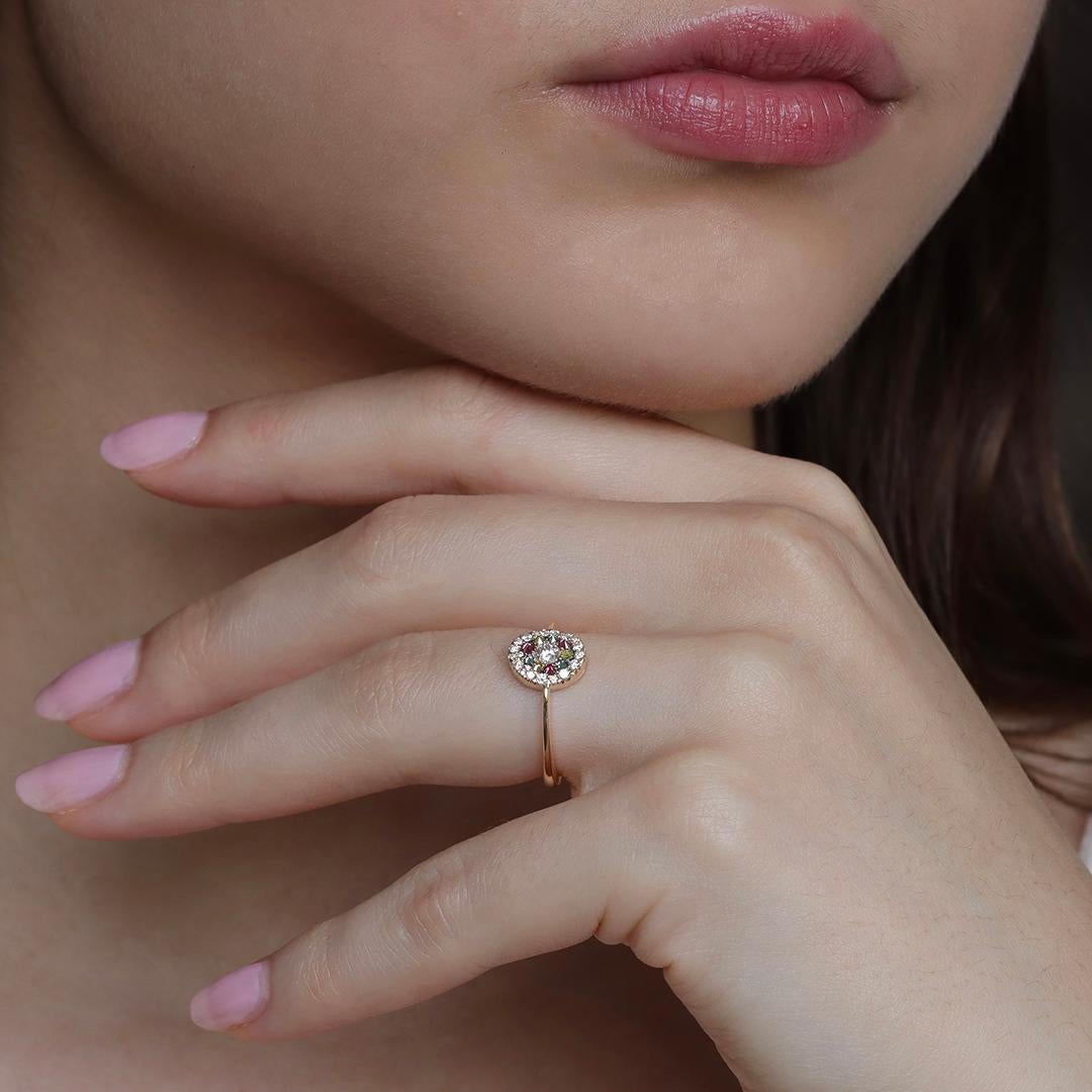 Joke Quick Double Halo White blue Pink Yellow Diamond Engagement Ring For Sale 10