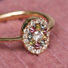 Joke Quick Double Halo White blue Pink Yellow Diamond Engagement Ring