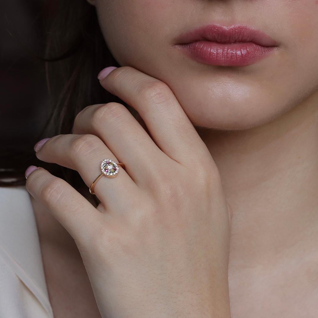 Joke Quick Double Halo White blue Pink Yellow Diamond Engagement Ring For Sale 9