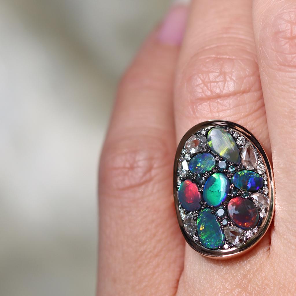 alexandrite and opal ring